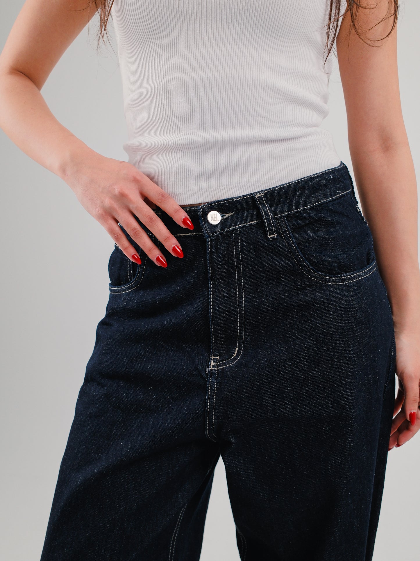 Raw baggy jeans