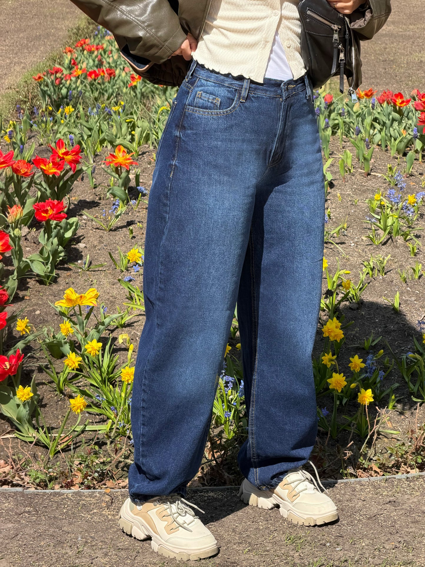 Navy Blue Balloon Jeans