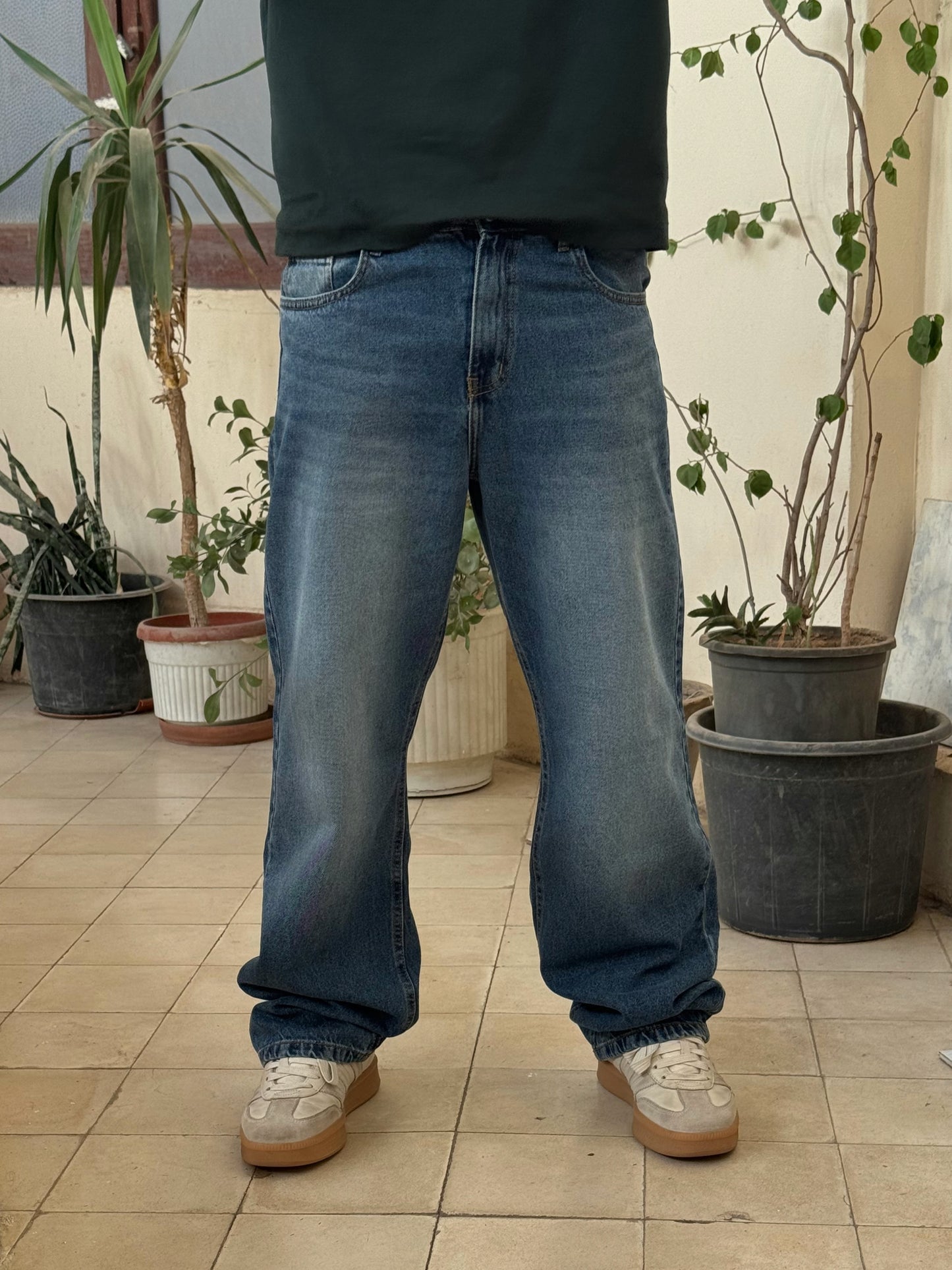 Navy Blue Straight Jeans