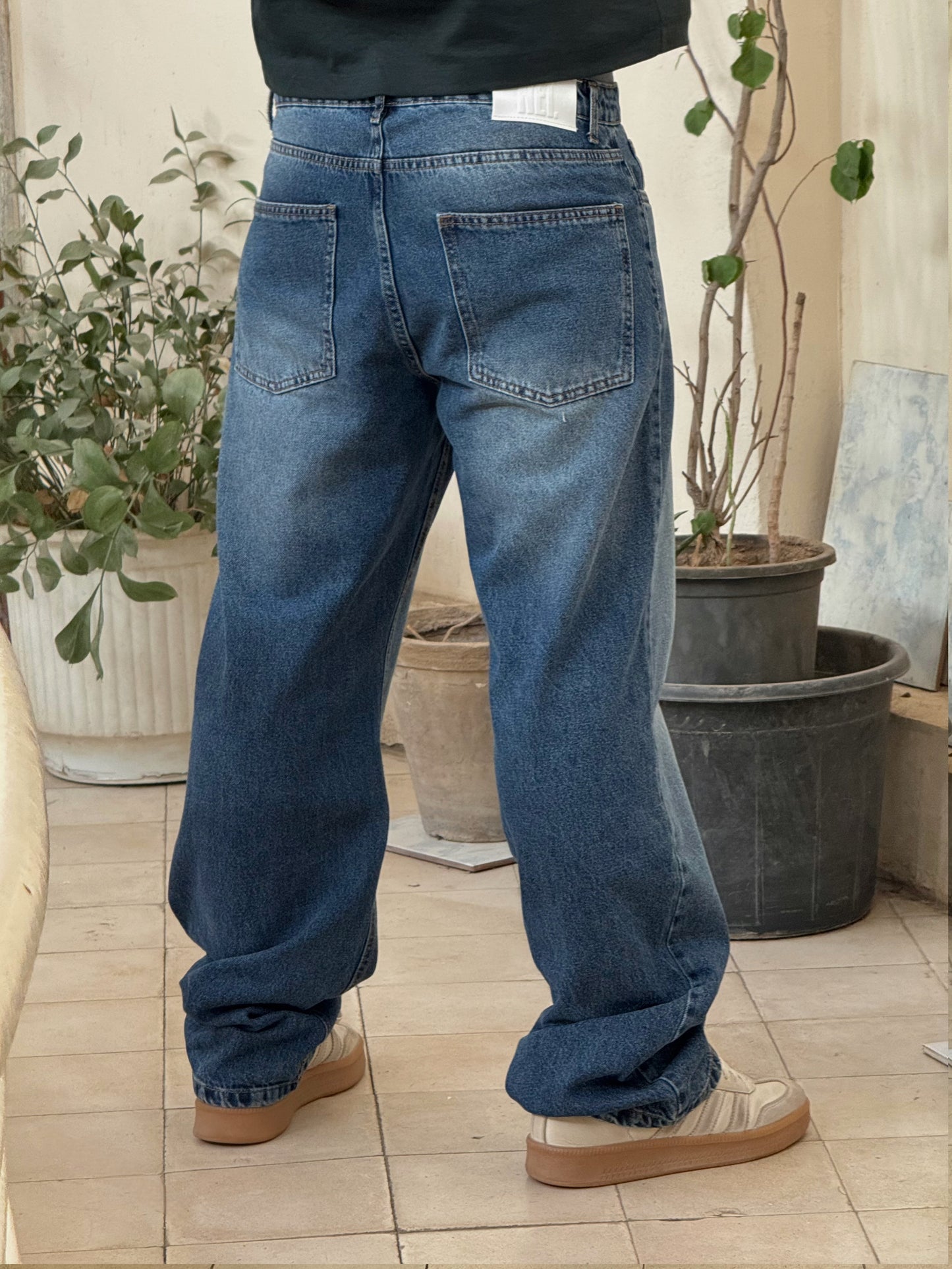 Navy Blue Straight Jeans