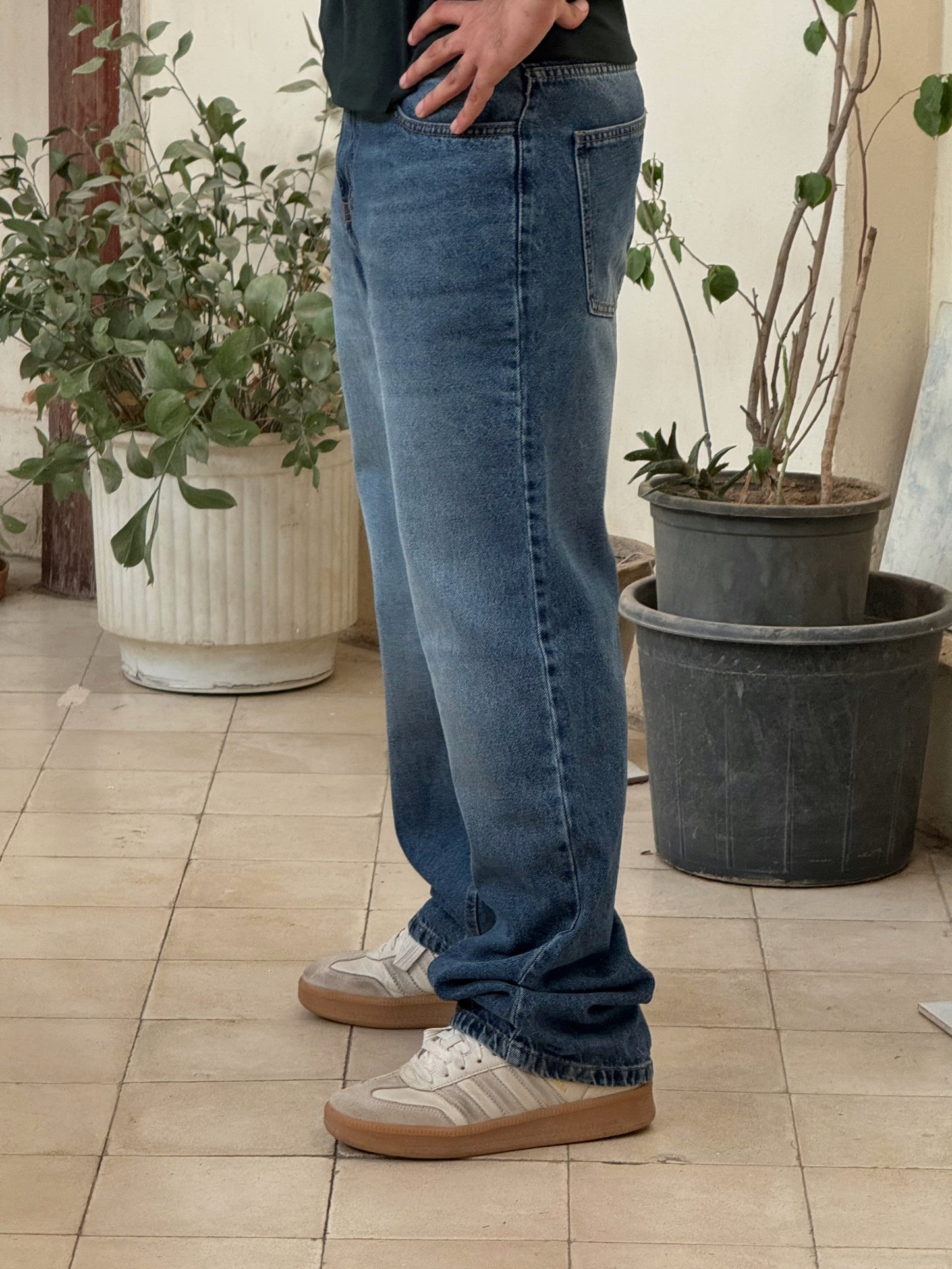 Navy Blue Straight Jeans
