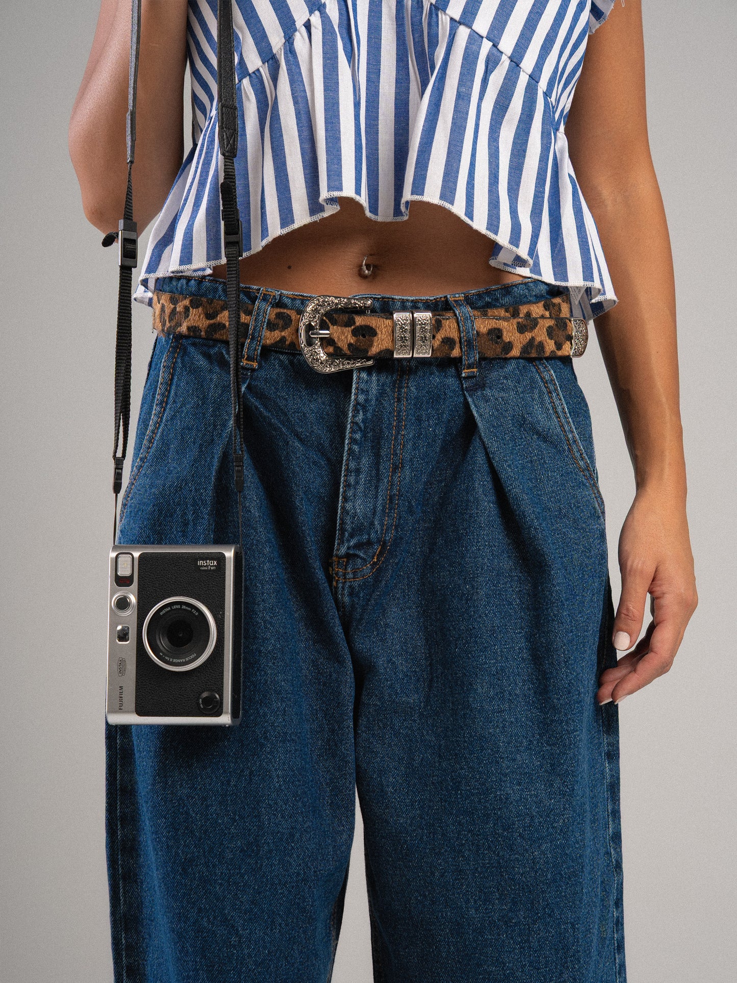 Dark Blue Pleated Jeans