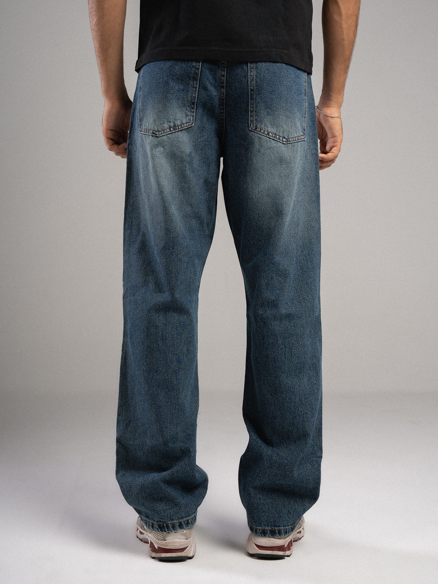 Navy Blue Straight Jeans