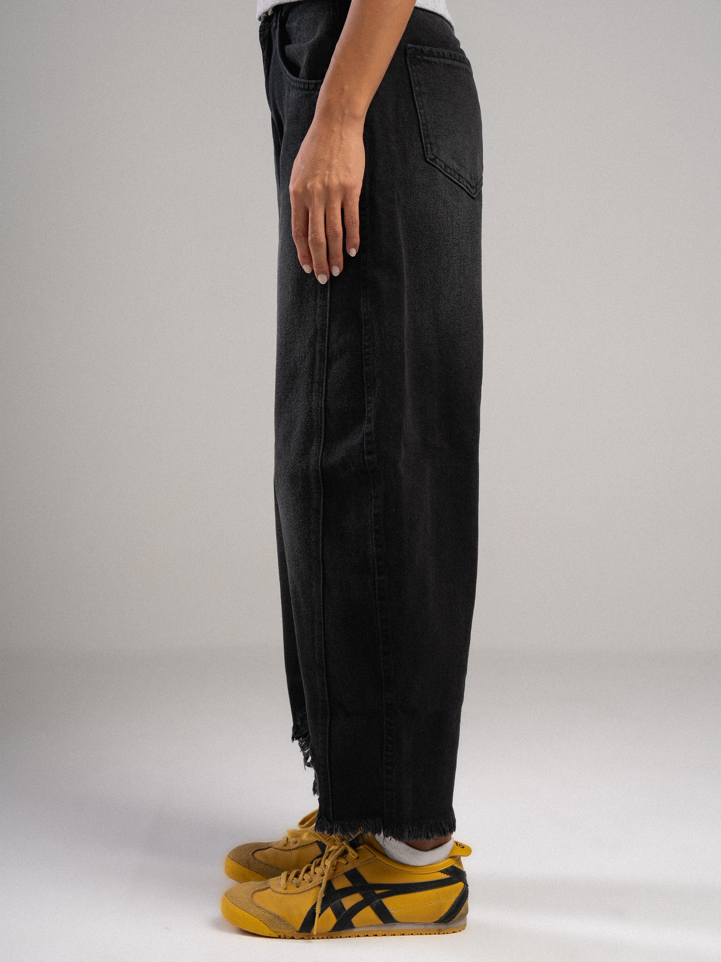 Charcoal Black Barrel Jeans