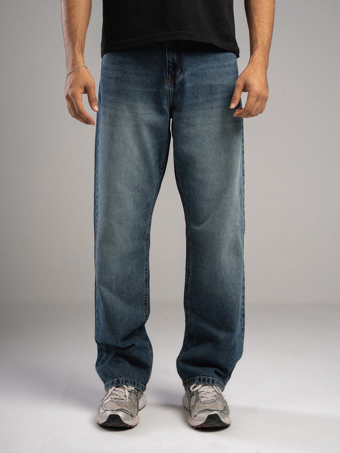 Navy Blue Straight Jeans