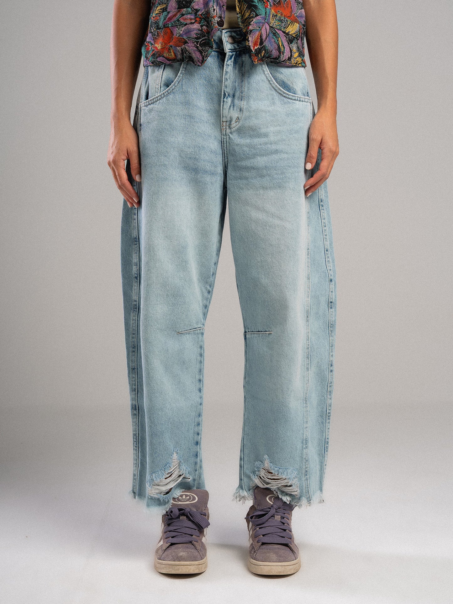 Light Blue Barrel Jeans