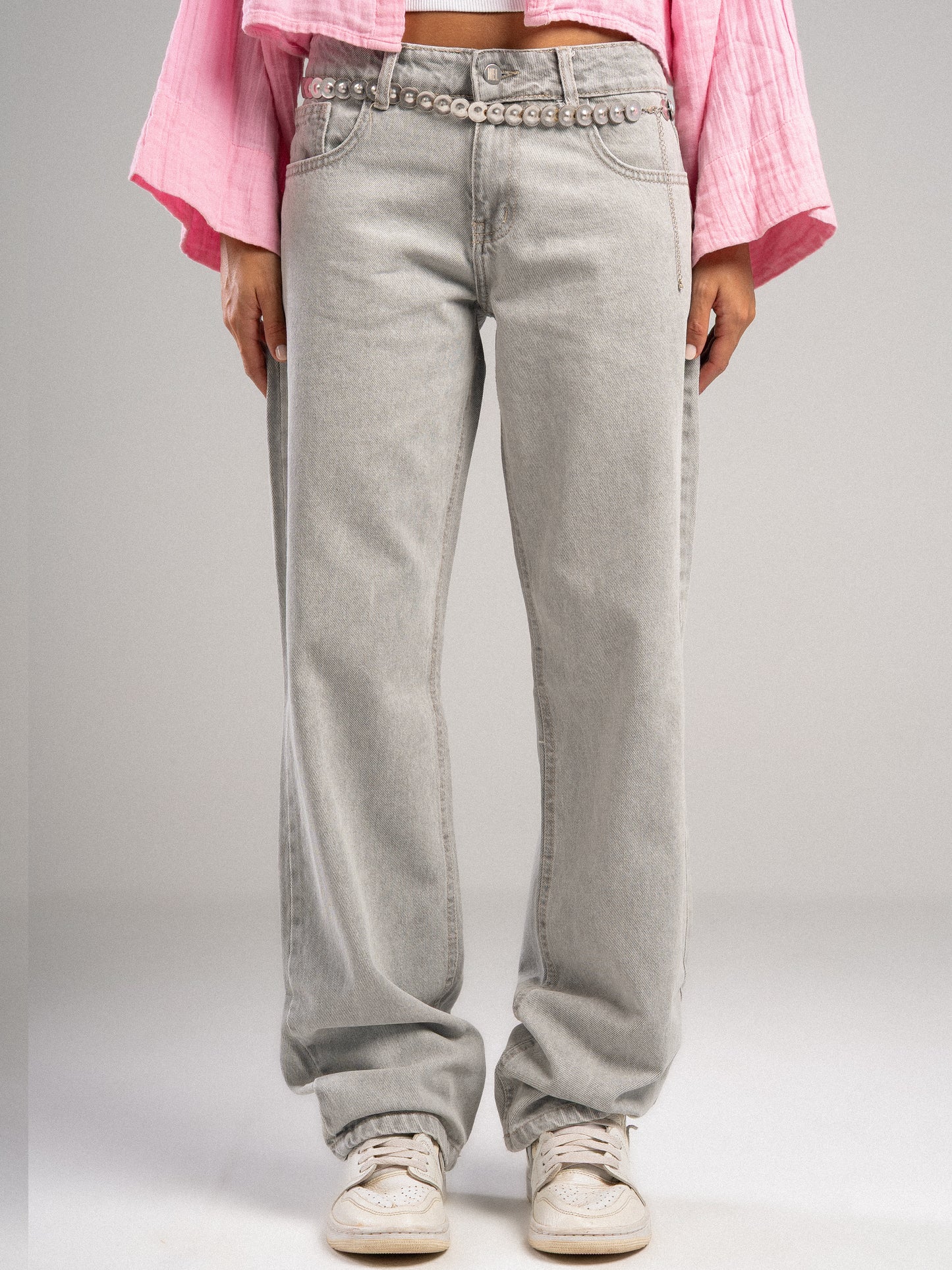 Light Grey Straight Jeans