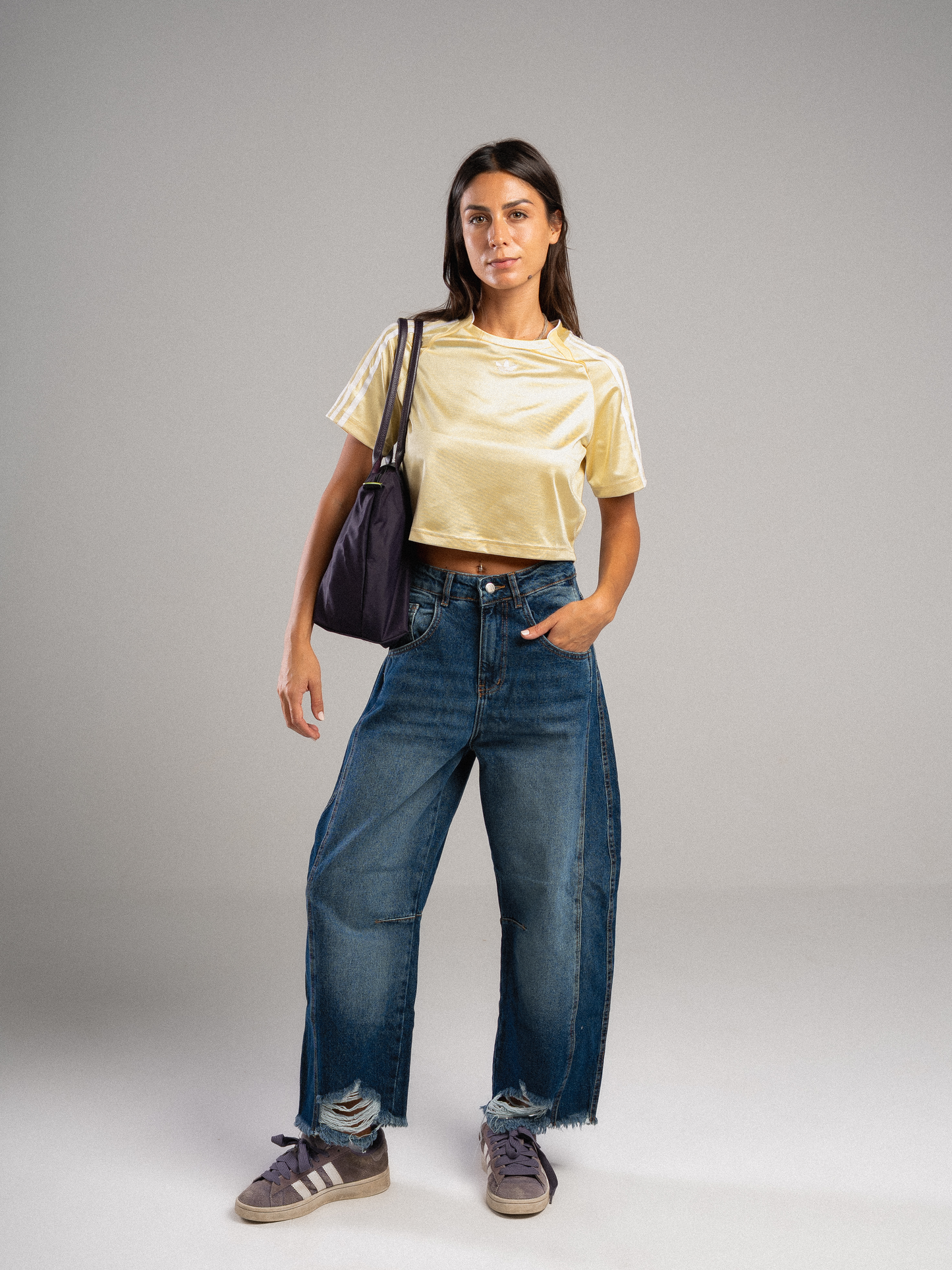 Dark Blue Barrel Jeans