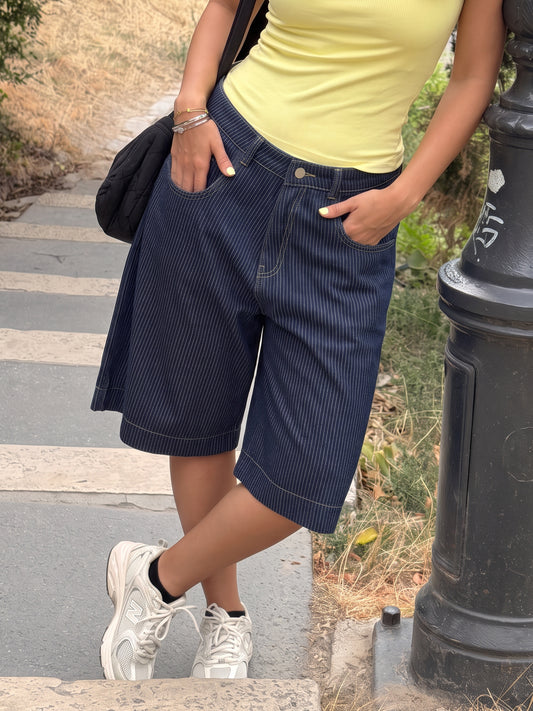 Raw Pinstripe Jorts