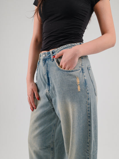 Tinted baggy jeans