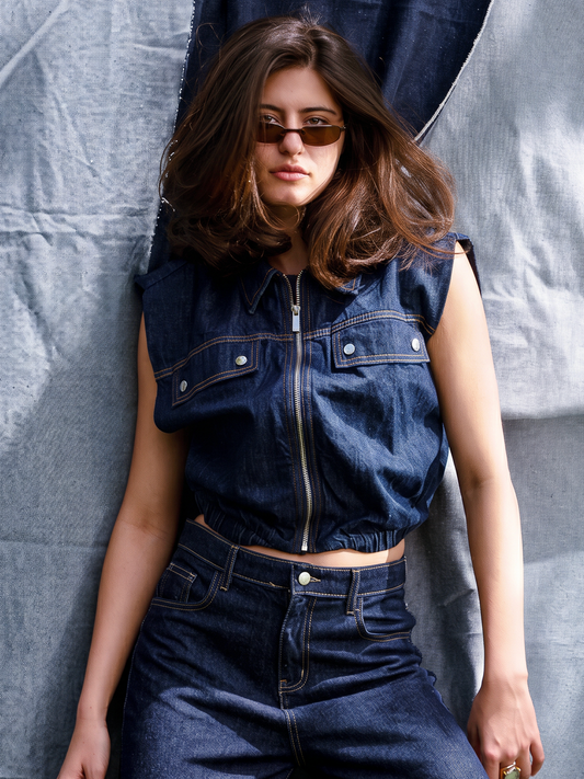 Denim Balloon Vest