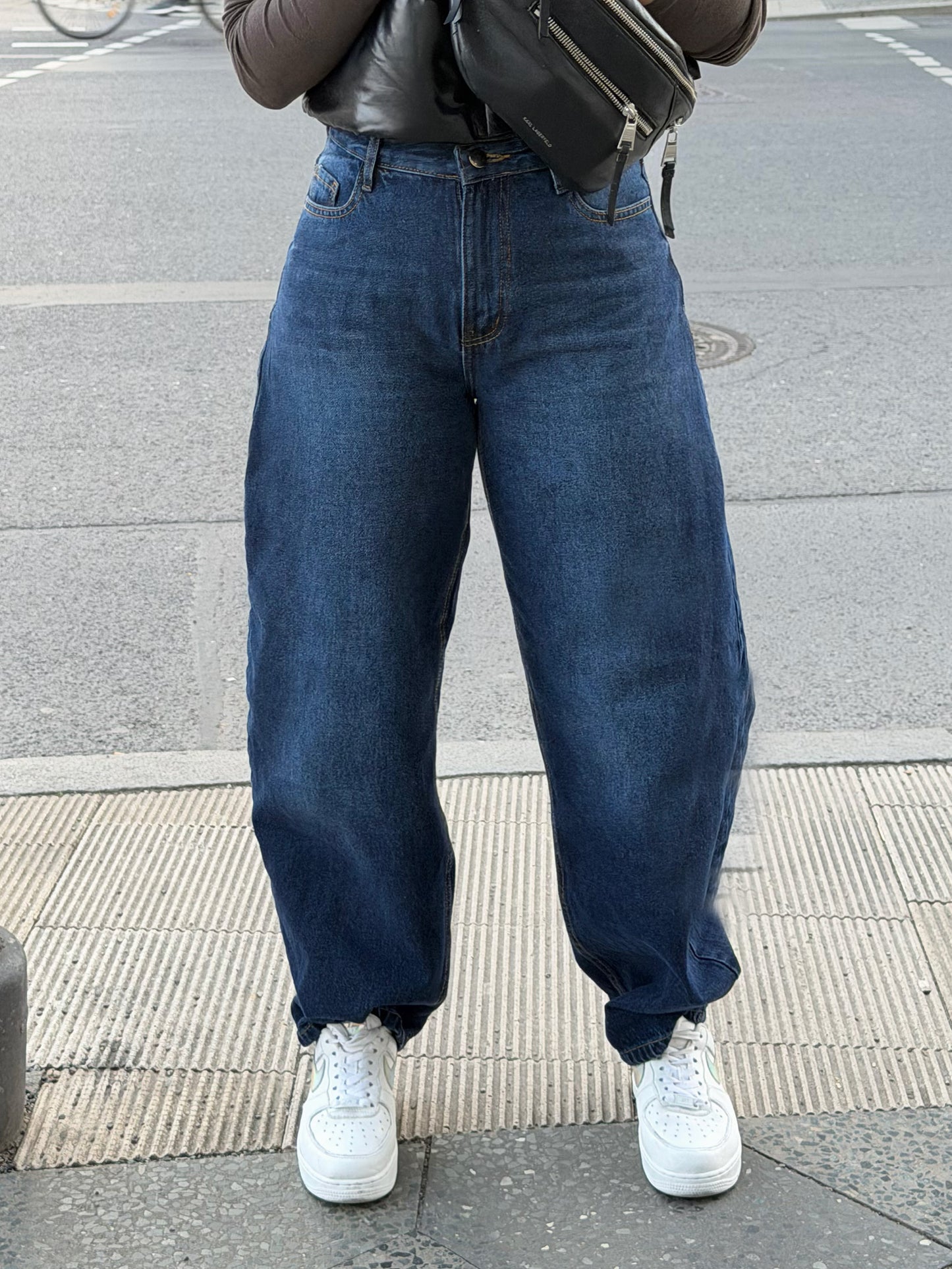 Navy Blue Balloon Jeans