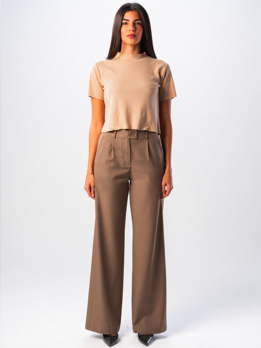 Mocha Wide-leg Trousers