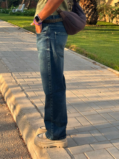 Navy Blue Straight Jeans