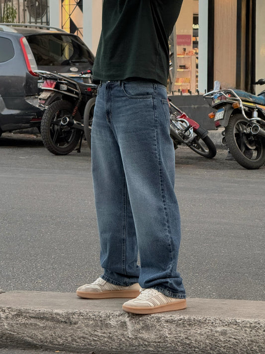 Navy Blue Straight Jeans