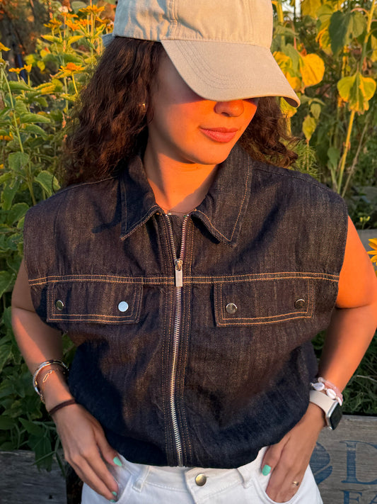 Denim Balloon Vest