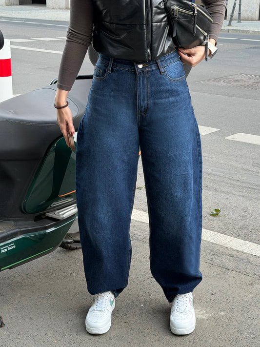 Navy Blue Balloon Jeans