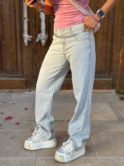 Light Grey Straight Jeans