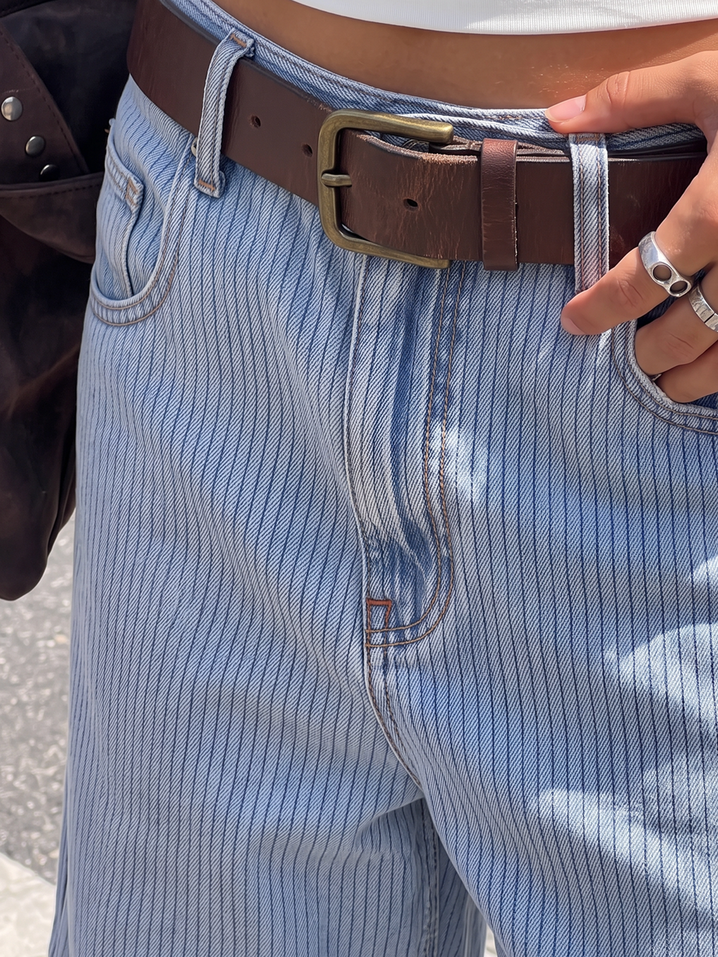 Light Blue Pinstripe Jorts