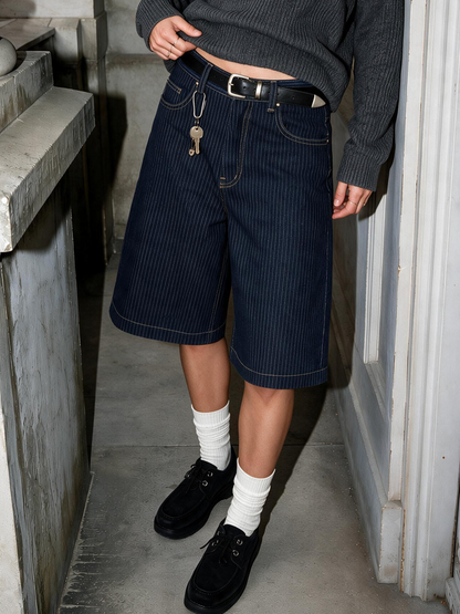 Raw Pinstripe Jorts