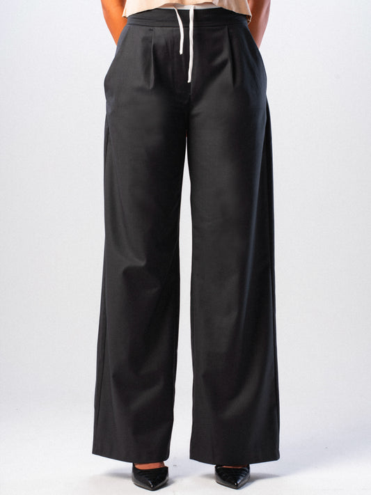 Dark Grey Double-waisted Trousers