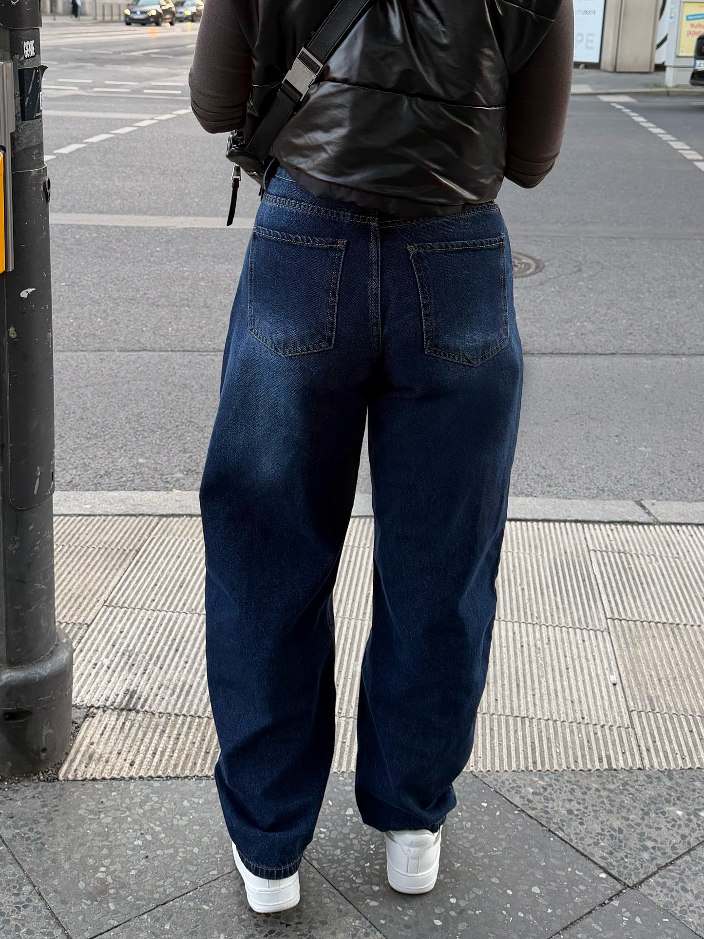 Navy Blue Balloon Jeans