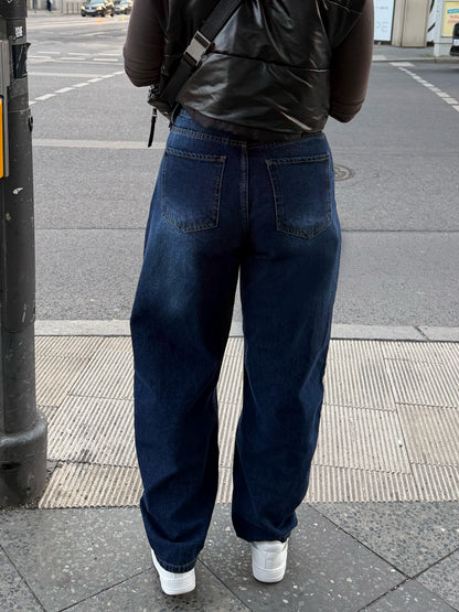 Navy Blue Balloon Jeans