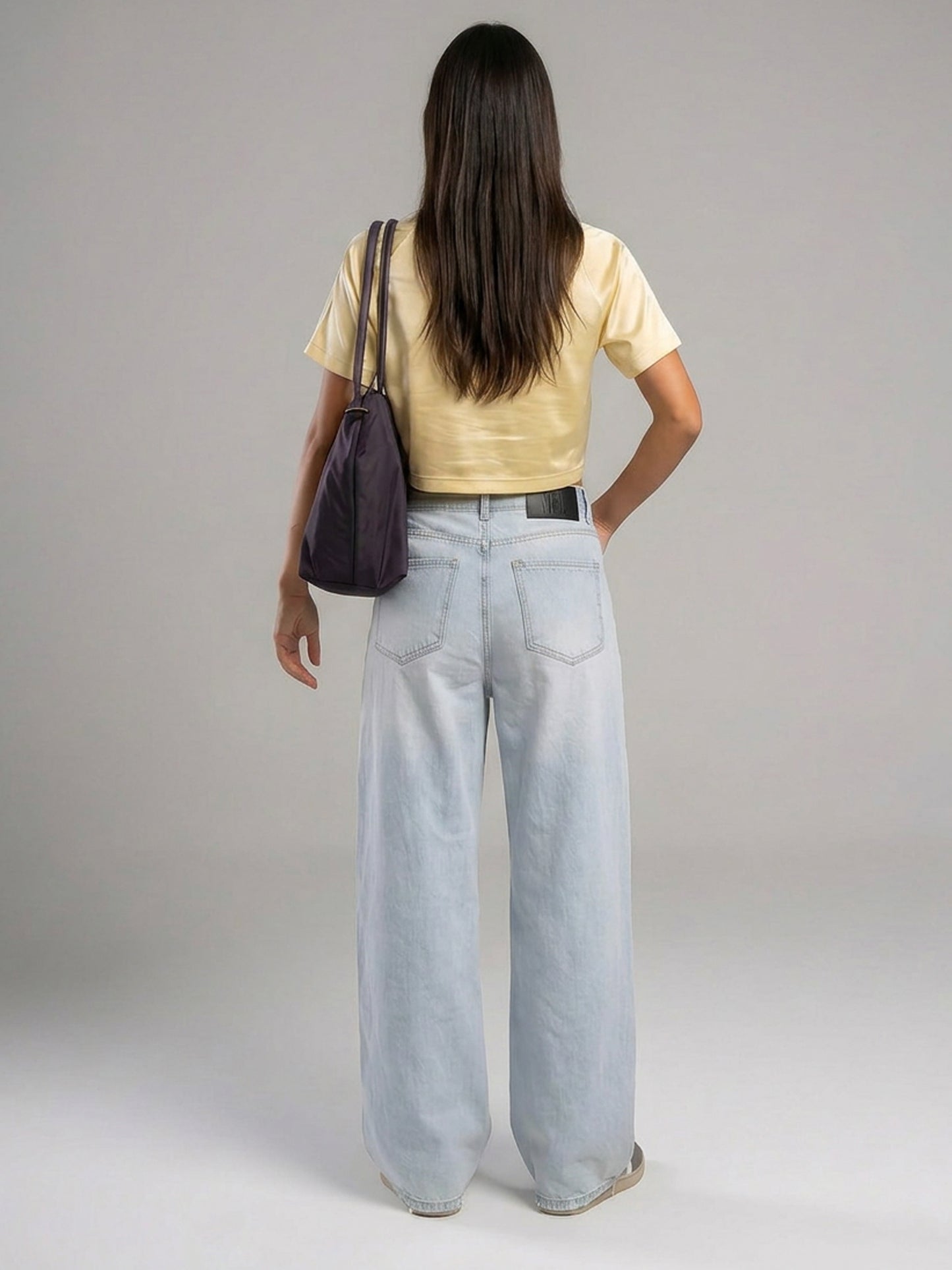 Light Blue Wide-Leg High-Waist Jeans