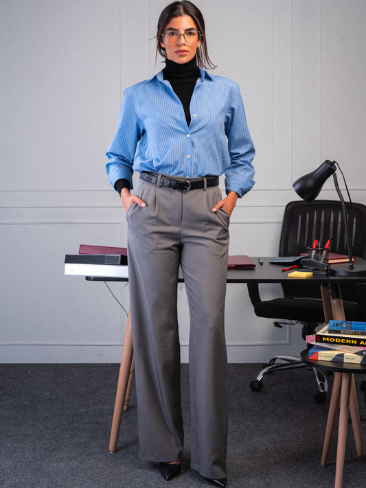 Grey Wide-leg Trousers