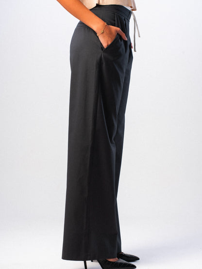 Dark Grey Double-waisted Trousers