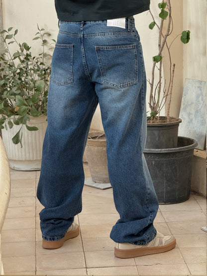 Navy Blue Straight Jeans