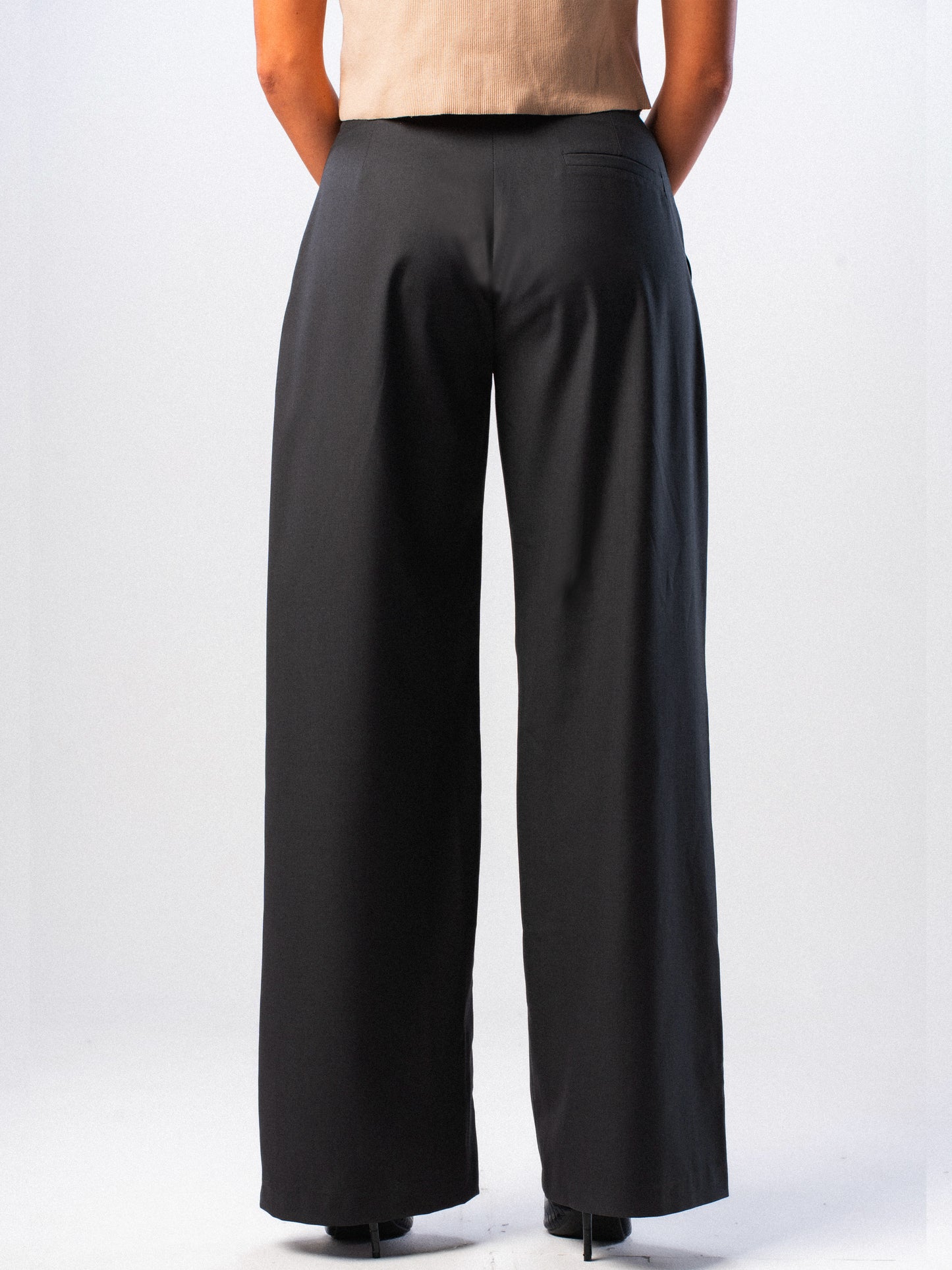 Dark Grey Double-waisted Trousers