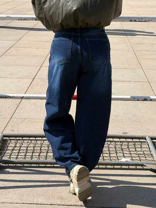 Navy Blue Balloon Jeans