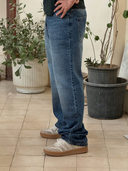 Navy Blue Straight Jeans