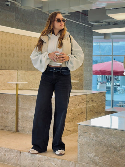 Blue Belted Black Jeans