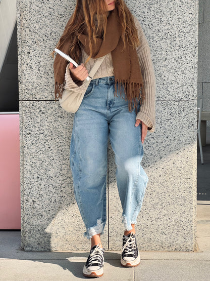Light Blue Barrel Jeans