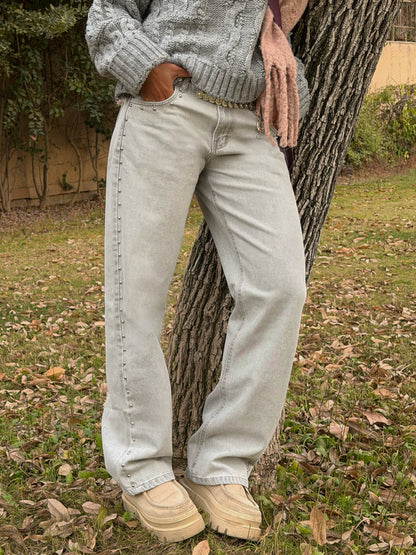 Light Grey Studded Jeans