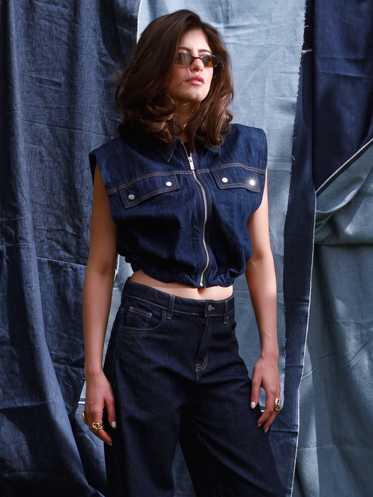 Denim Balloon Vest