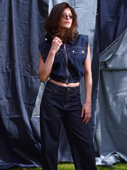 Denim Balloon Vest