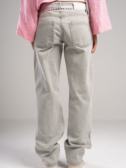 Light Grey Straight Jeans