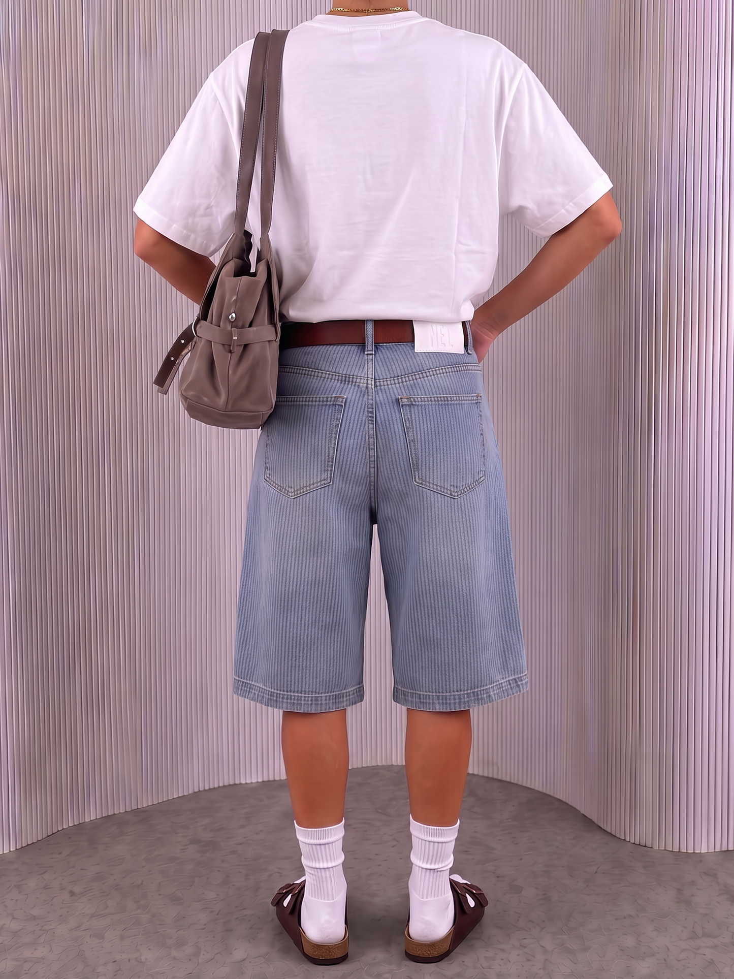 Light Blue Pinstripe Jorts