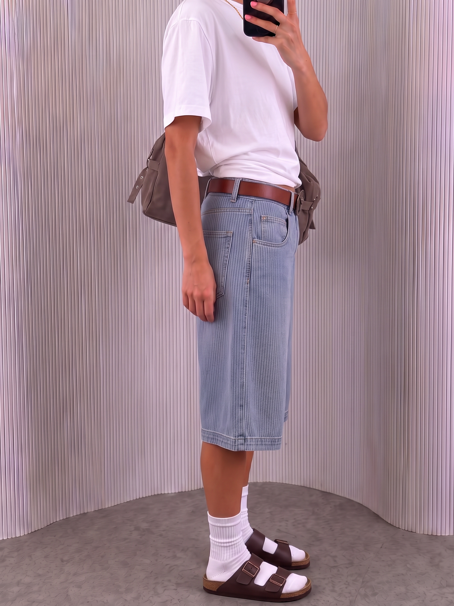 Light Blue Pinstripe Jorts