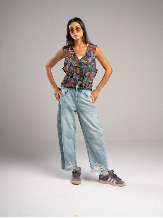 Light Blue Barrel Jeans