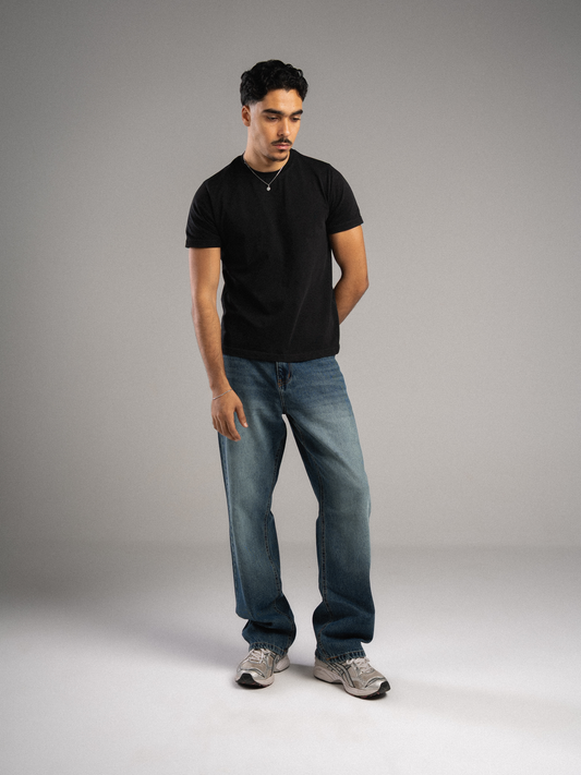 Navy Blue Straight Jeans