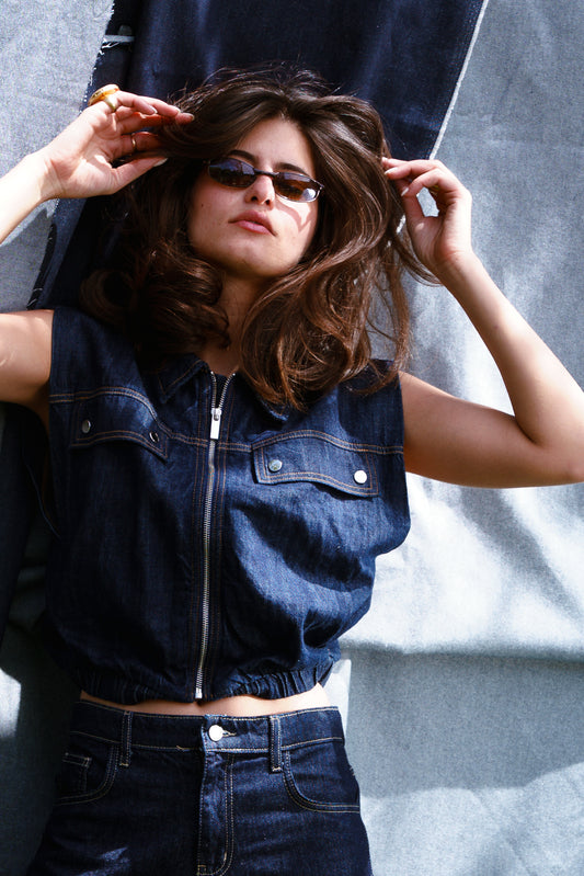 Denim Balloon Vest