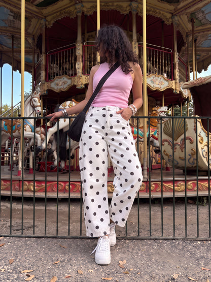 Polka Dot Barrel Jeans