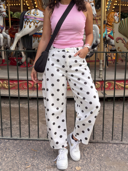Polka Dot Barrel Jeans