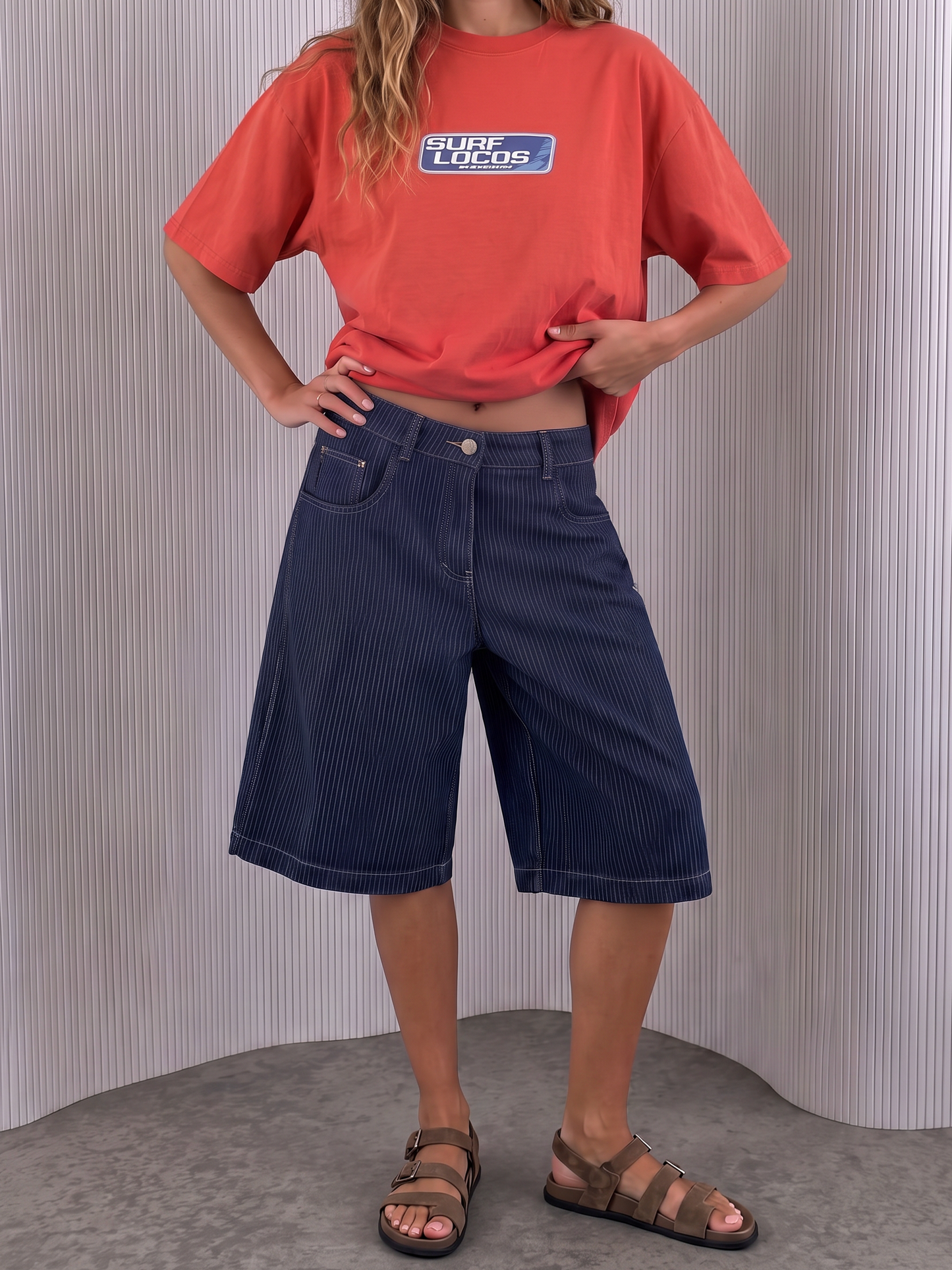 Raw Pinstripe Jorts