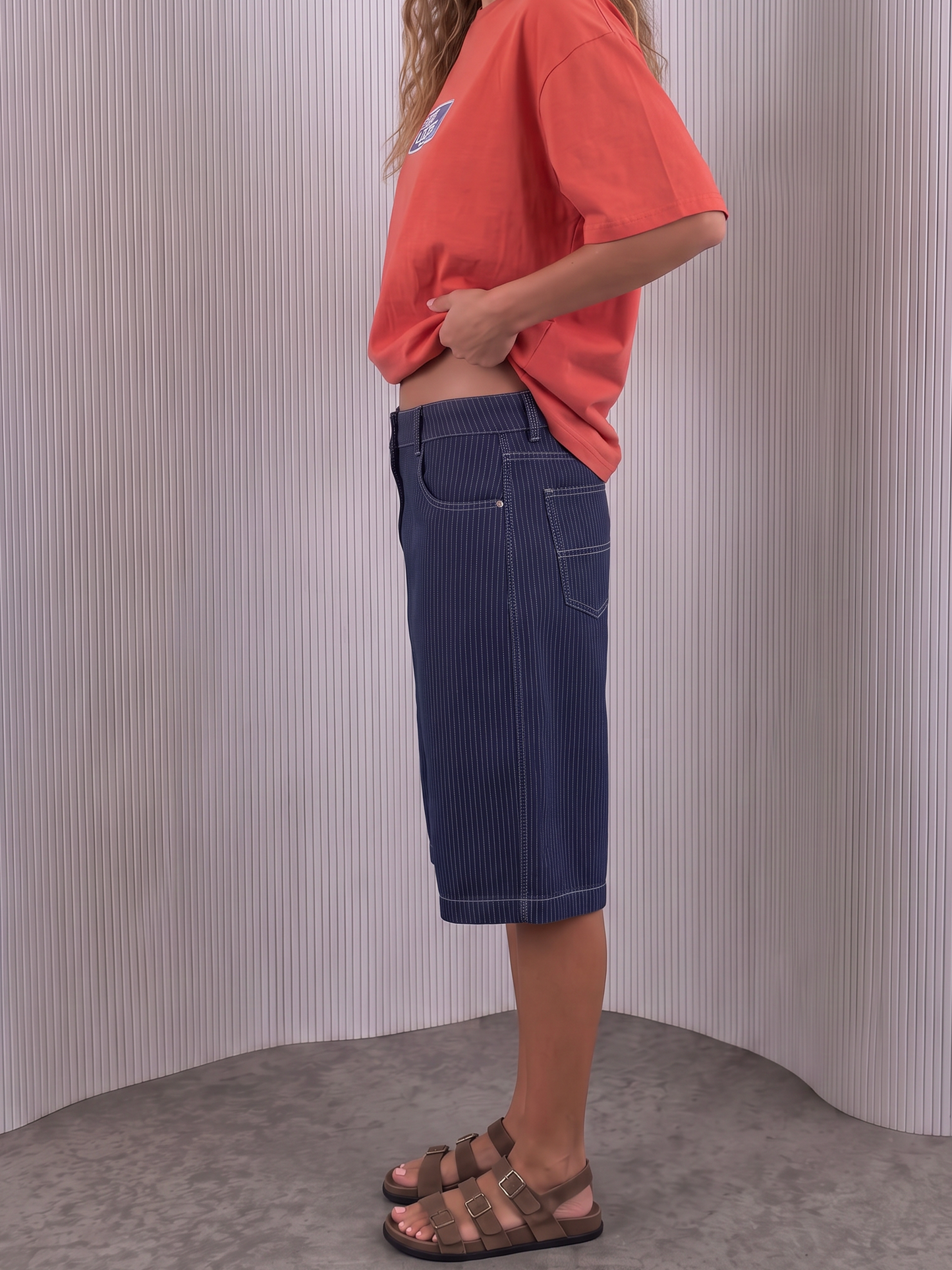 Raw Pinstripe Jorts