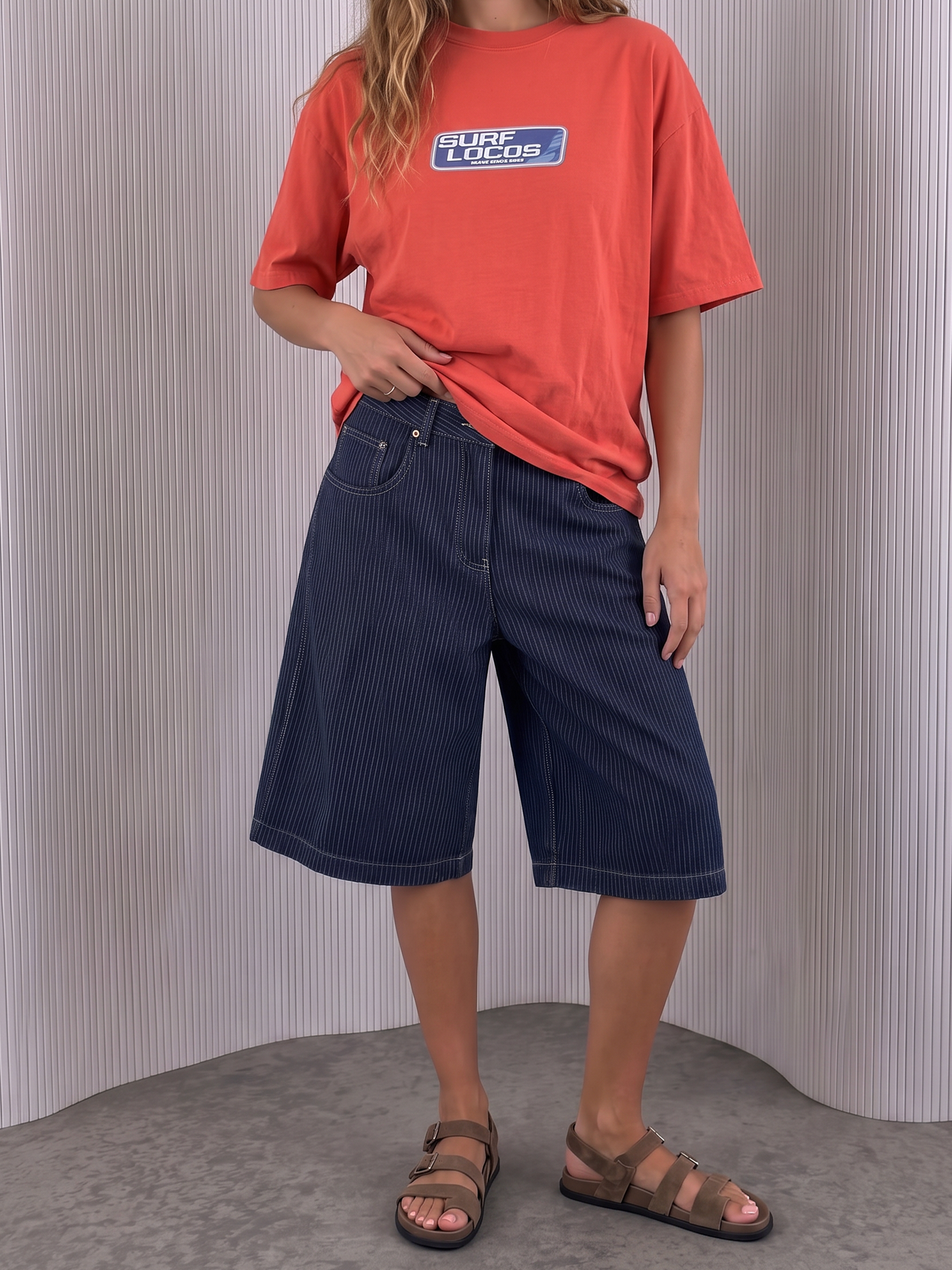 Raw Pinstripe Jorts